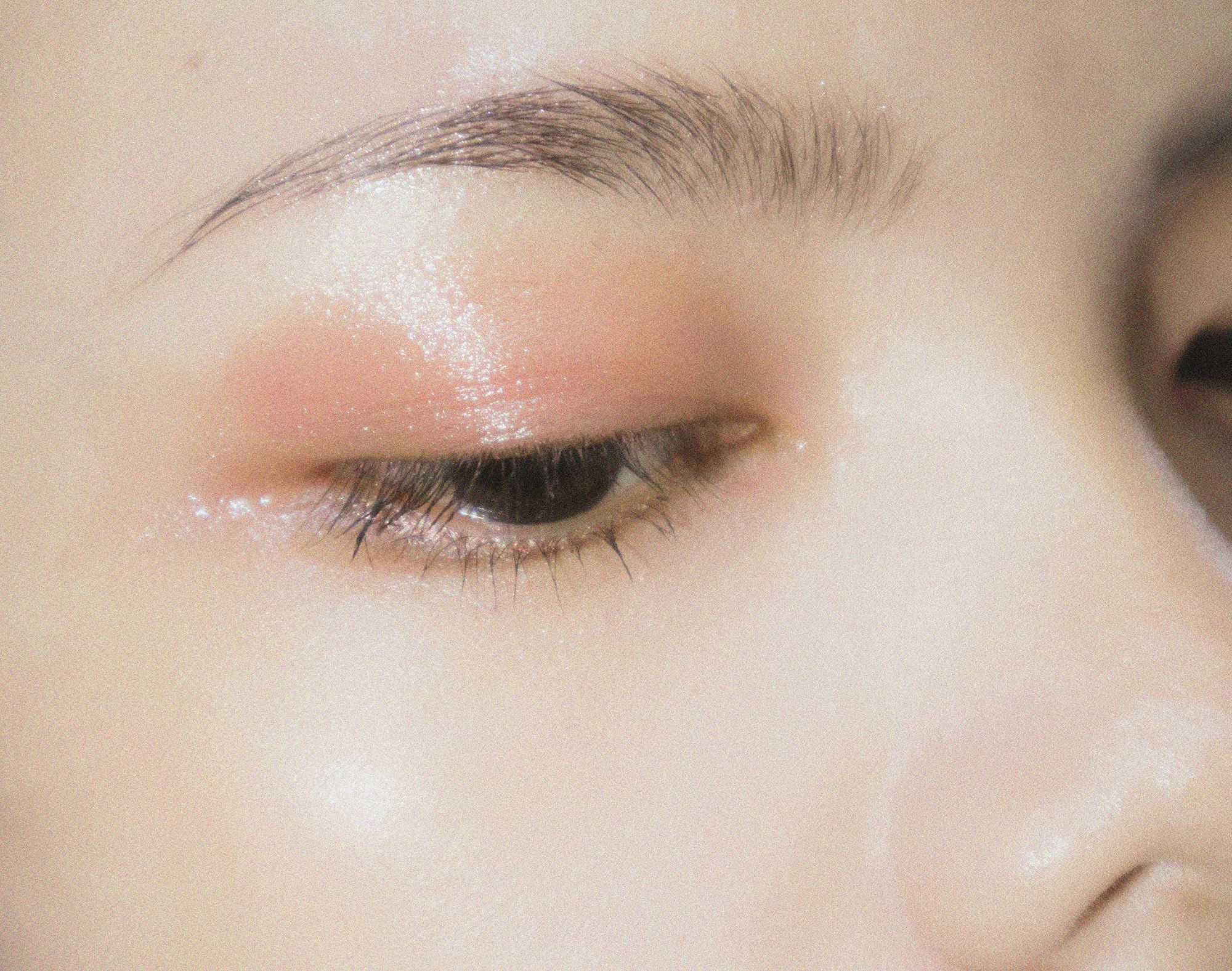 close up womans eye makeup eyeshadow