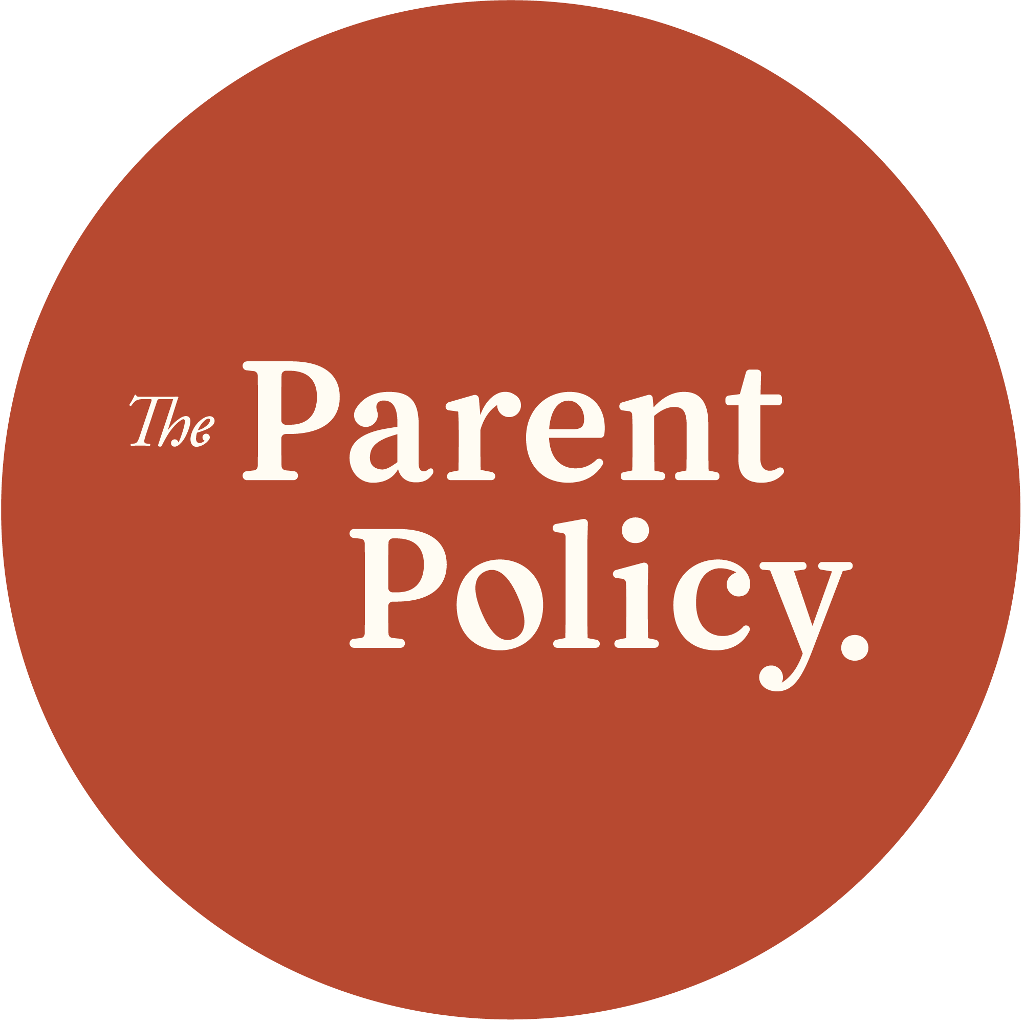 the parent policy circle logo ochre w creamy